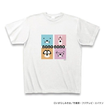 cp_ぼのぼのたち_スクエアTシャツ_ホワイト+