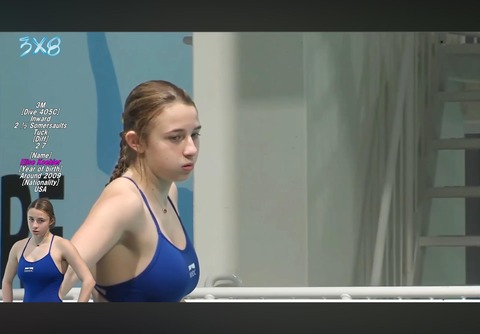 【画像】17歳巨乳JK、飛込競技で新記録🏊‍♀