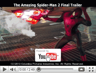 ※クリックでYouTube『アメイジング・スパイダーマン２ THE AMAZING SPIDER-MAN 2』予告編へ