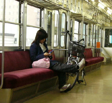 電車に乗る自転車 : ボス猿のあるがままに