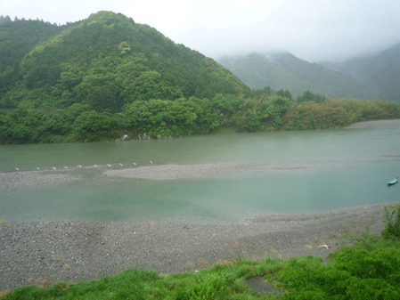 雨の仁淀川