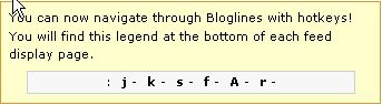 bloglines hotkey