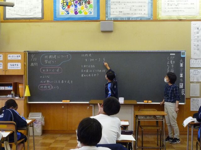 ９月２３日 数学 一次方程式 比の性質 房ブロ 房南中ブログ