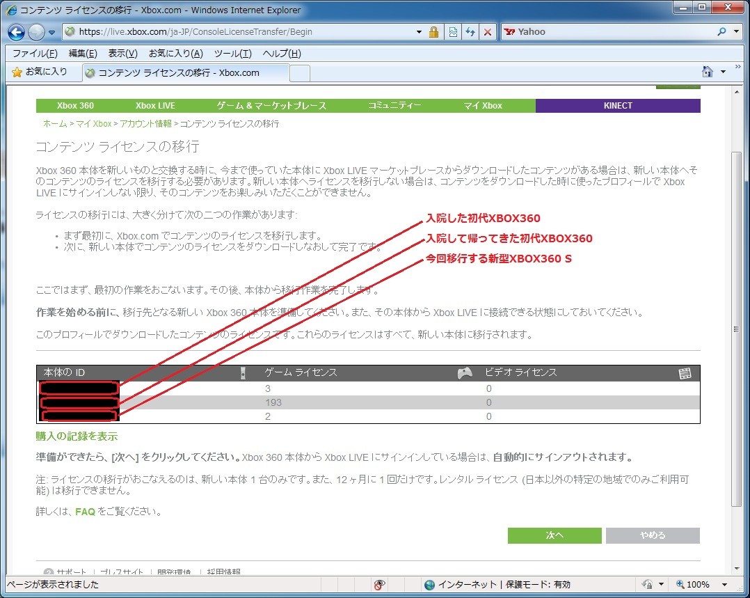 Hakoとxbox 360 S ライセンス移行編 帽子の箱の日記 Hakoとxbox 360 S ライセンス移行編 帽子の箱の日記