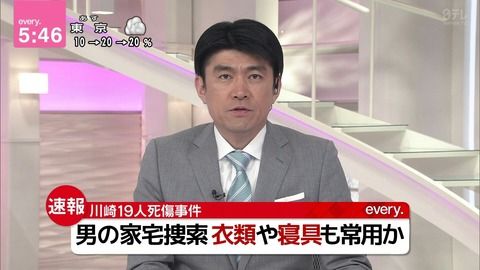 【川崎１９人殺傷】１０年以上医療機関受診せず　ネット環境もなし　世間と断絶した引きこもり生活、相当長期か