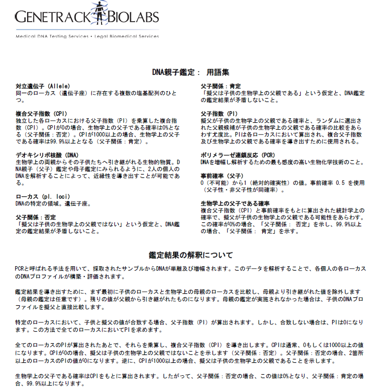 ジーントラック社のdna親子鑑定をやってみた やってみた