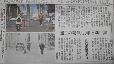 青森市は、積雪量ゼロになりました‼️