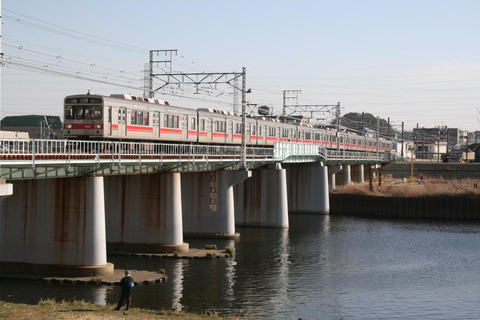 東急1000系綱島←大倉山鶴見川橋梁130224IMG_6079