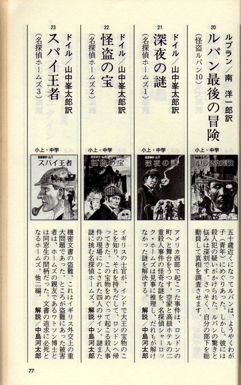 山中峯太郎訳「名探偵ホームズ」(ポプラ社文庫 昭和51年12月 山中峯太郎訳「名探偵ホームズ」(ポプラ社文庫 昭和51年12月