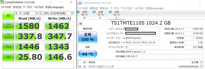 ベンチ＋温度