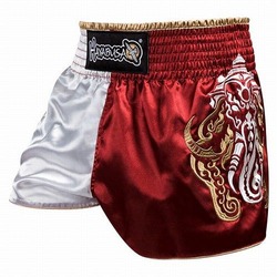 Elephant Muay Thai Shorts red silver1