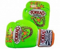 Gecko Muay Thai Boxing Gloves greenorange1