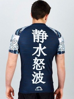rashguard short sleeve WAVES navy blue 2