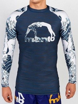 long sleeve rashguard WAVES navy blue 1