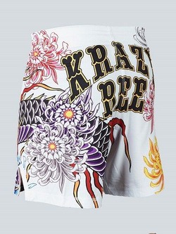 MANTO X Krazy Bee fight shorts DRAGON white 2