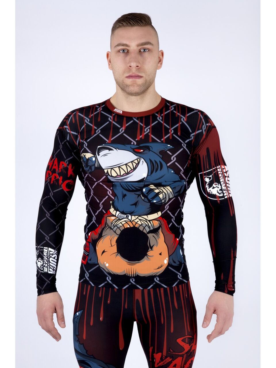 SHARK WARRIOR LONG SLEEVE RASHGUARD 1