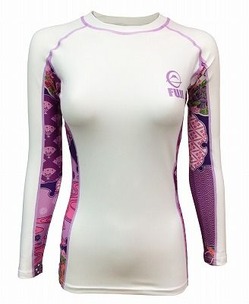 Fuji Sports Women's Kimono Rash Guard White-Pink 1