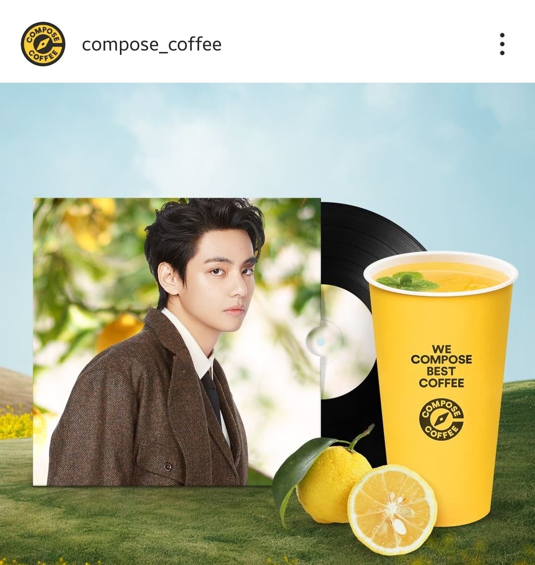 コンポーズコーヒー BTS V タンブラー黒、カップ、カプホ、コーヒー、ゆず茶 BTS/テテ（V）も大好きなゆず茶で季節の変わり目も・・・ : GO