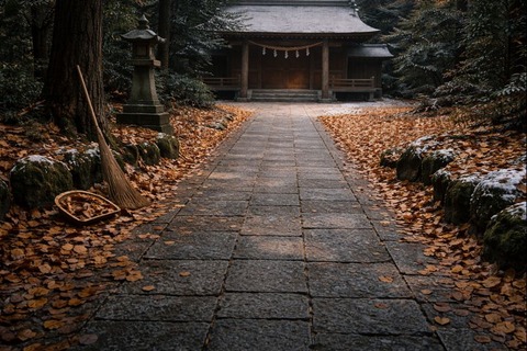 冬至直前の「神社掃き清め」 ― すべてを清めないという選択のキャプチャー