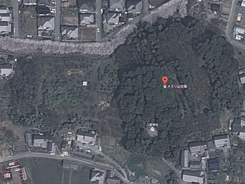 メスリ山古墳(奈良県・桜井市) by Googleアース - ぶっちゃけ古事記