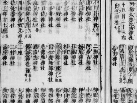 山陰道神 560座 大社37座 小社523座