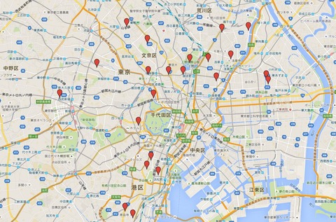 『武陽菅原詣』収録の天神 - 1830年以前刊行の書による天満宮計22社、江戸二十五天神