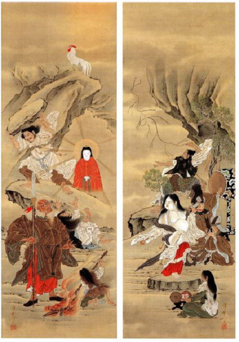 天の岩戸 天宇受売命の踊り・手力男命岩戸開き(大古事記展) - ぶっちゃけ古事記