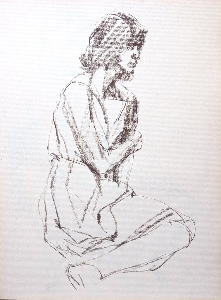 他の人発送×中村英夫【夏の日白い帽子の婦人】肉筆油彩画 スケッチ・人物76_中村英夫作品集 : 画家のひみつ基地_Japanese