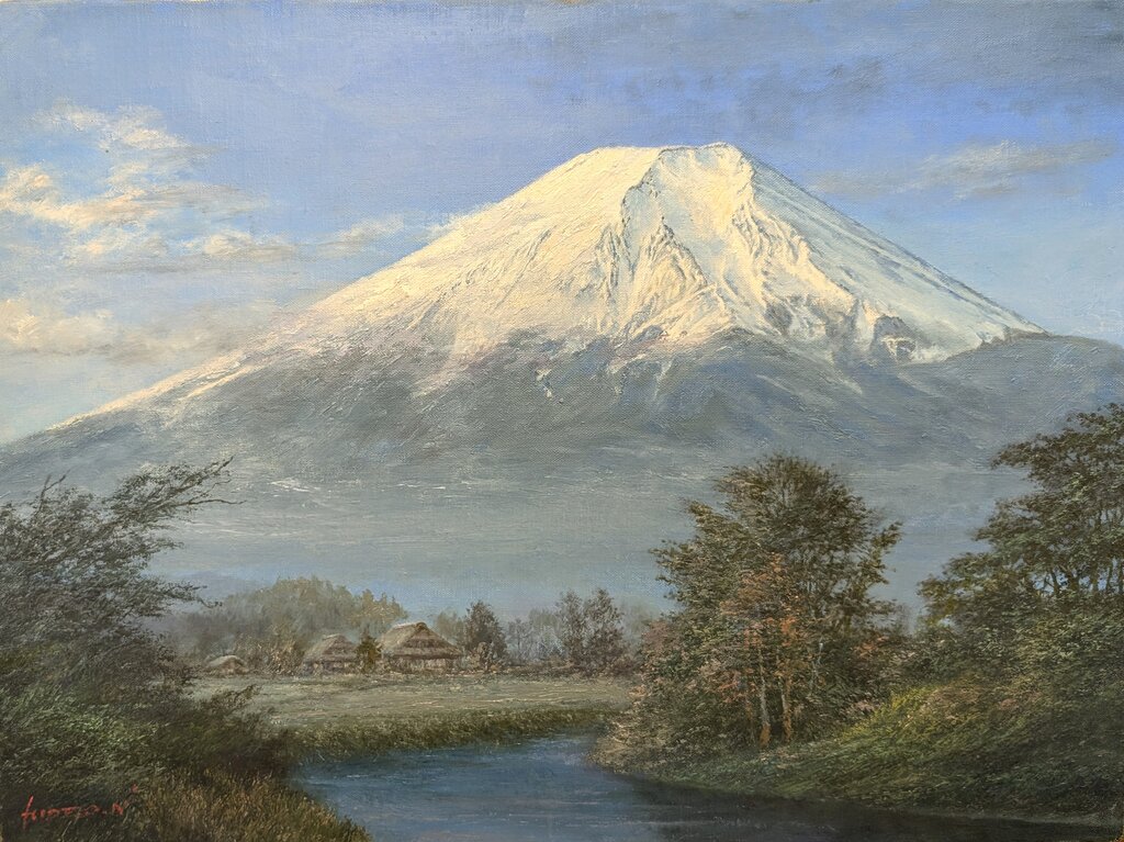 明けゆく富士」P8号｜中村英夫・富士山08 : 画家のひみつ基地_Japanese
