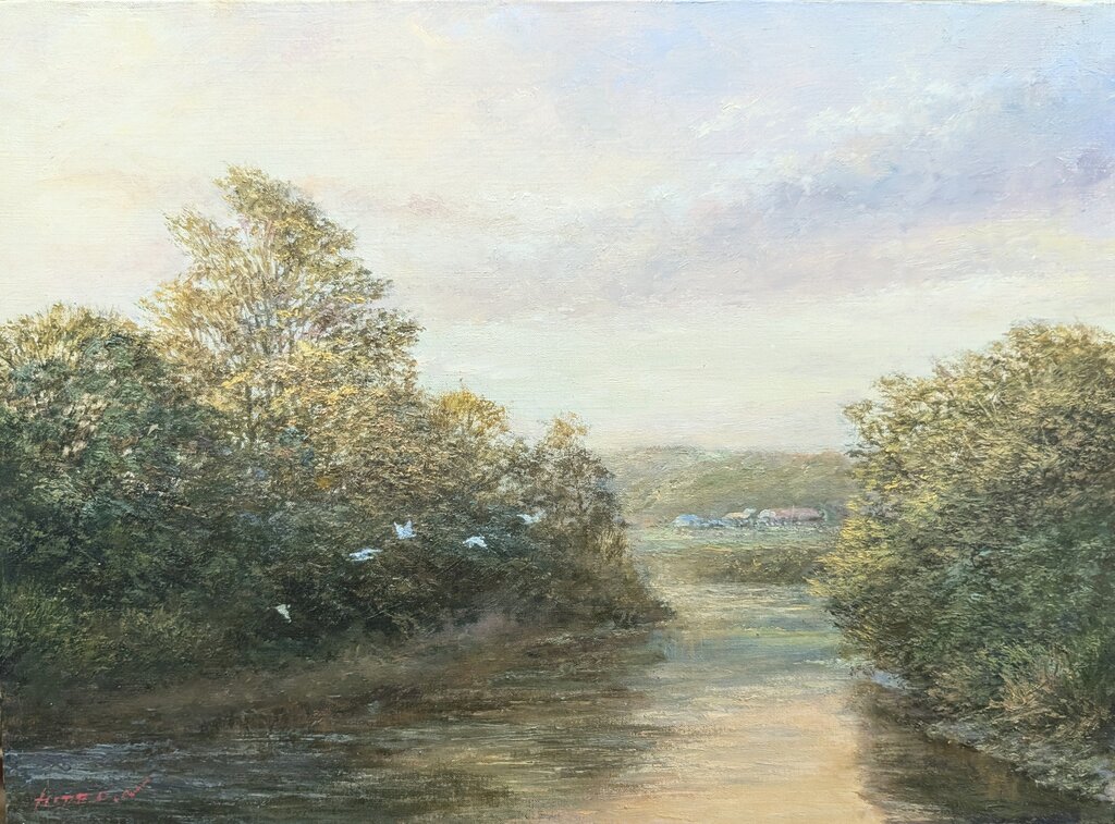 元紋別の秋」P8号｜中村英夫・川の絵06 : 画家のひみつ基地_Japanese