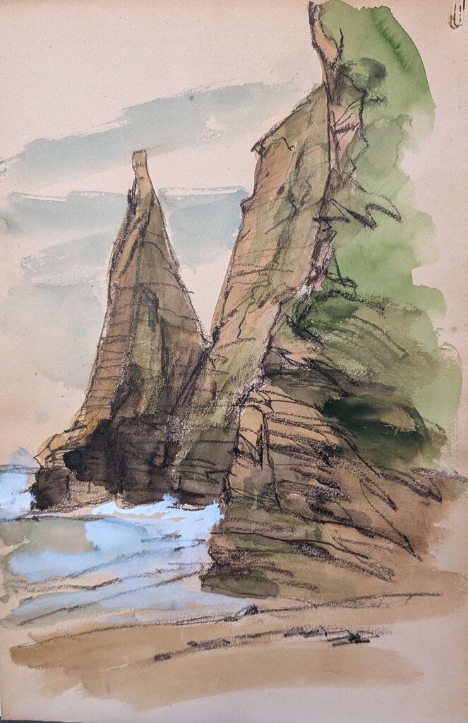 他の人発送×中村英夫【婦人像】パステル 水彩 他の人発送×中村英夫