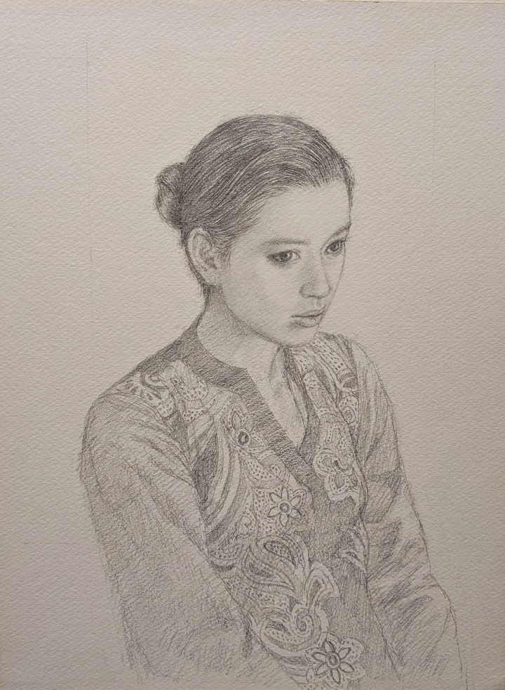 他の人発送×中村英夫【婦人像】パステル　水彩 他の人発送×中村英夫【婦人像】パステル 水彩 - メルカリ