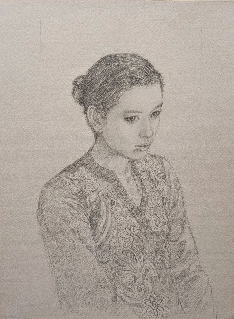 他の人発送×中村英夫【夏の日白い帽子の婦人】肉筆油彩画 スケッチ・人物40_中村英夫作品集 : 画家のひみつ基地_Japanese