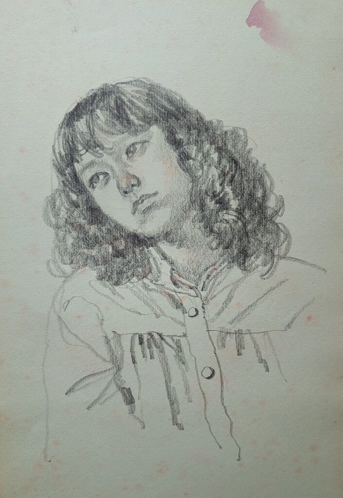 他の人発送×中村英夫【婦人像】パステル 水彩 他の人発送×中村英夫