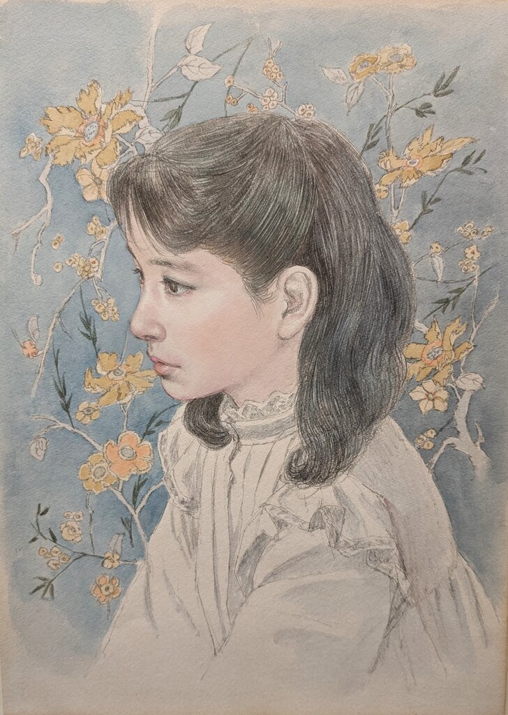 美品　中村英夫lithograph 希少限定30 水彩画・人物112_中村英夫作品集 : 画家のひみつ基地_Japanese artist