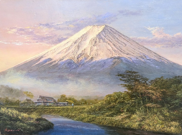 中村英夫【涛声】希少画集画、状態良好、新品高級額装付、洋画 油彩 風景 富士暁明」P8号｜中村英夫・富士山01 : 画家のひみつ基地_Japanese artist