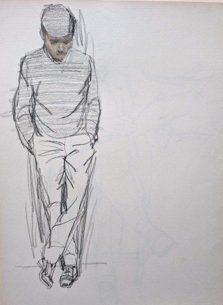 他の人発送×中村英夫【夏の日白い帽子の婦人】肉筆油彩画 スケッチ・人物67_中村英夫作品集 : 画家のひみつ基地_Japanese