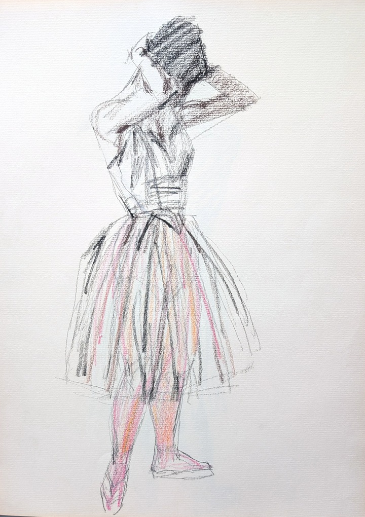 他の人発送×中村英夫【婦人像】パステル　水彩 スケッチ・人物70_中村英夫作品集 : 画家のひみつ基地_Japanese artist