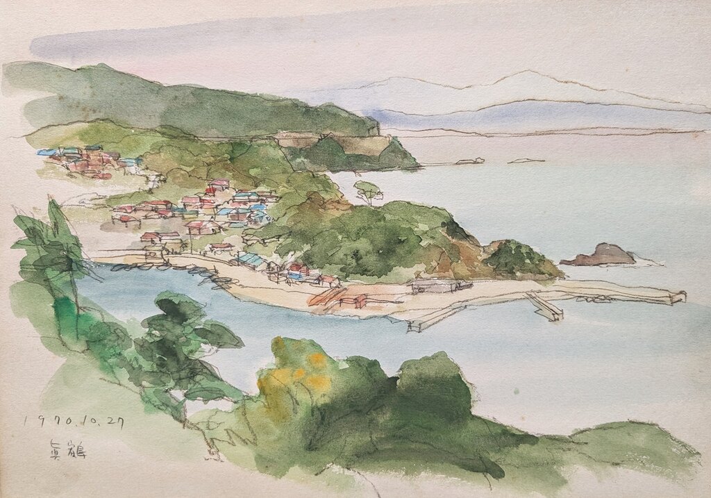 他の人発送×中村英夫【婦人像】パステル　水彩 スケッチ・風景09_中村英夫作品集 : 画家のひみつ基地_Japanese artist