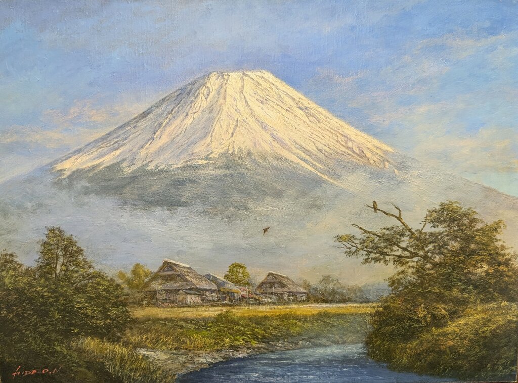 富士朝光」P8号｜中村英夫・富士山15 : 画家のひみつ基地_Japanese artist