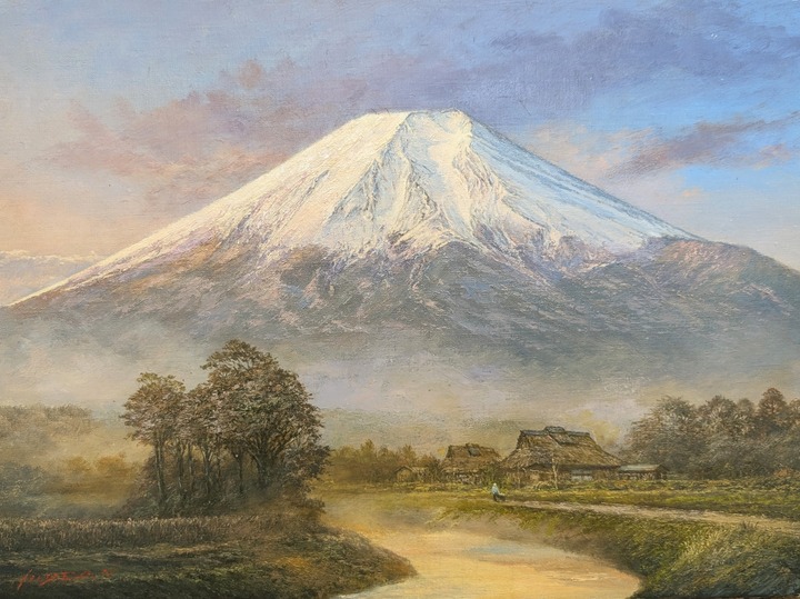 朝暉富士」P8号｜中村英夫・富士山04 : 画家のひみつ基地_Japanese artist