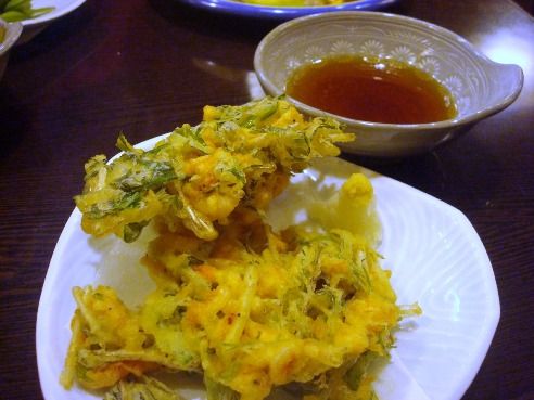 赤ひょうたん＠中野-水菜と生桜エビのかき揚げ