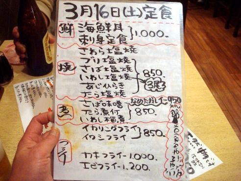 さかなの目玉＠中野-本日の定食