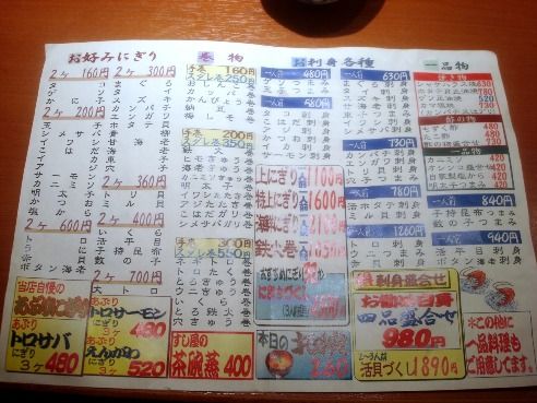 魚がし鮨 中野南口店-メニュー