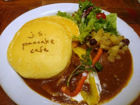 j.s.pancake cafe@中野-ミールパンケーキ ハッシュドビーフ(ミニサラダ付き)