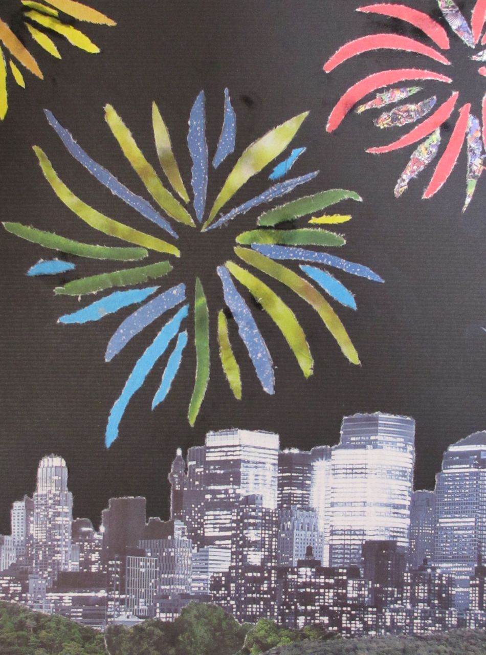 孫の夏休みの工作は新聞紙のちぎり絵 ぶんちゃんの日記