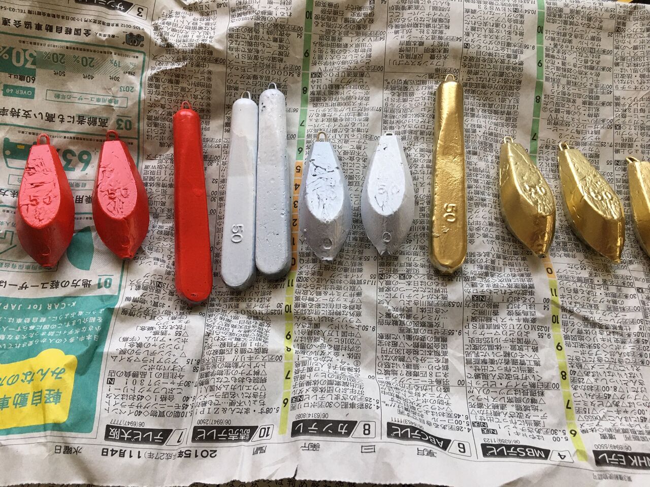 普通のオモリを船タコ用にペイントしてみたぞ ボーズが怖くて釣りができるかっ 普通のオモリを船タコ用にペイントしてみたぞ ボーズが怖くて釣りができるかっ