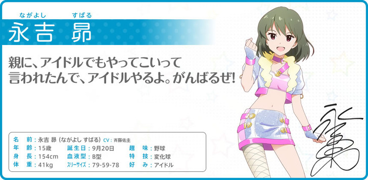 永吉 昴 ながよし すばる The Idolm Ster キャラ一覧 永吉 昴 ながよし すばる The Idolm Ster キャラ一覧