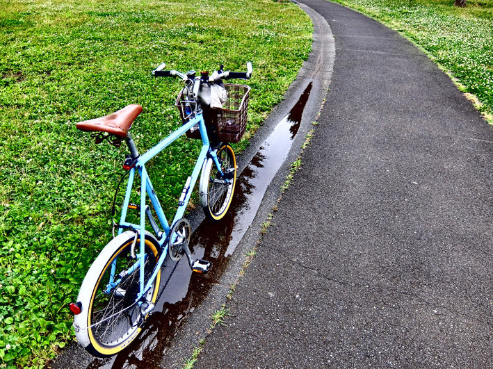 雨上がり、自転車散歩