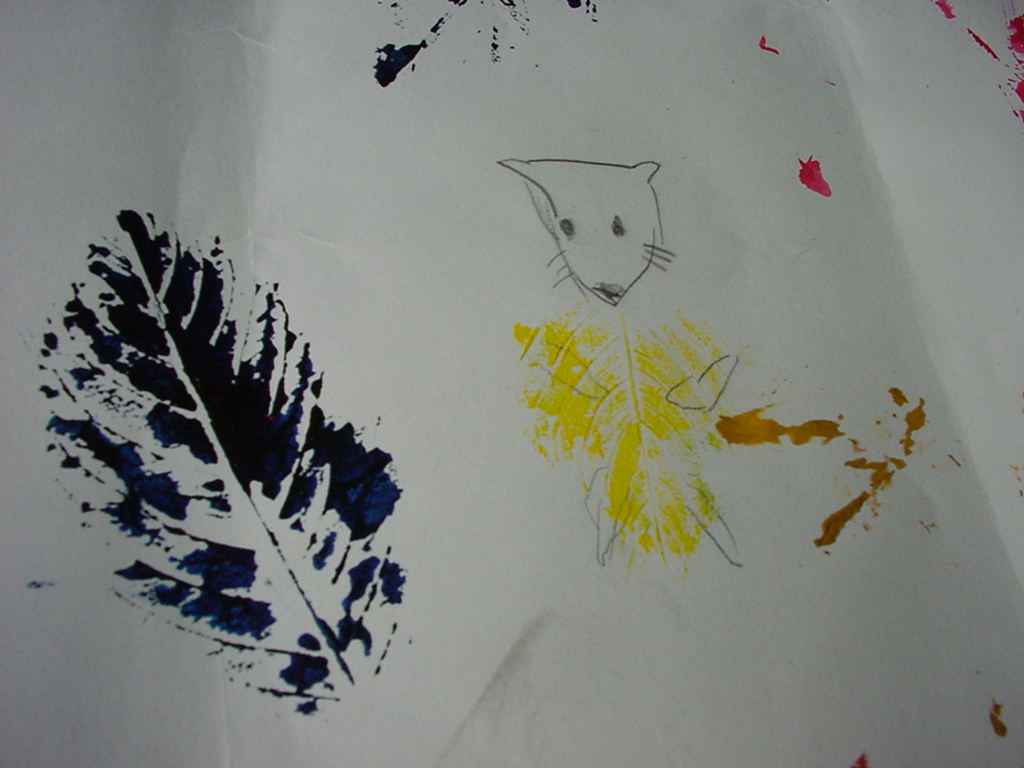 お絵描き教室 落ち葉を使って After Project 118